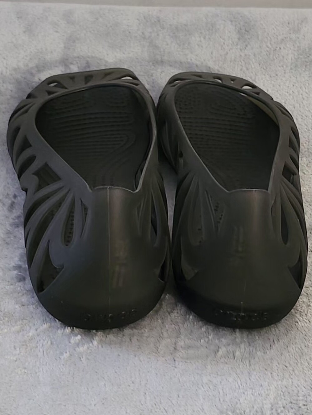Crocs Adrina III Peep-Toe Jelly Flats Size:10 Color: Black - Picture 5 of 12